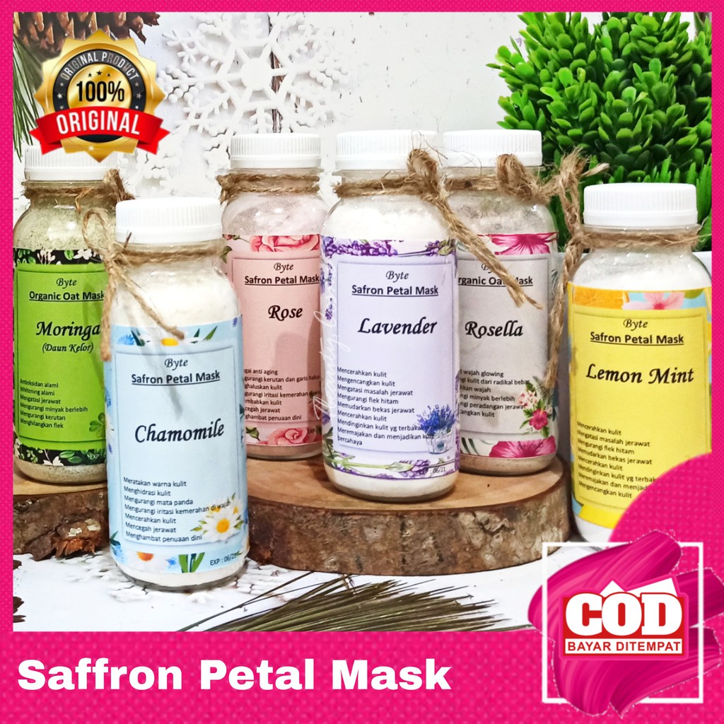 [75gr]Grosir 10pcs Masker Organik Oat Petal Safron, rose, lavender/Masker petal 75gr/Masker Bunga