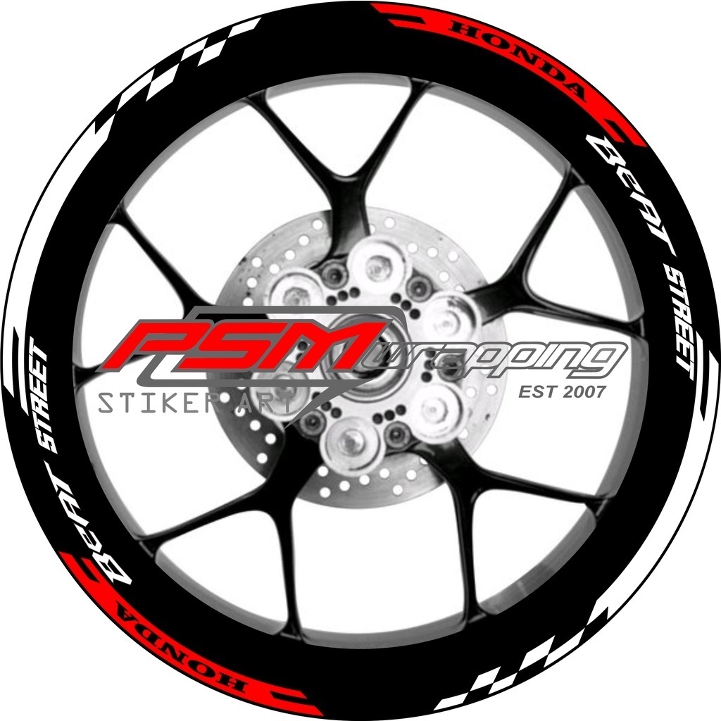 Aksesoris Motor Stiker Cutting Velg Honda Beat STREET