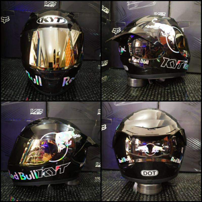 HELM KYT R10 HITAM GLOSSY PAKET GANTENG TERMURAH SNI DOT