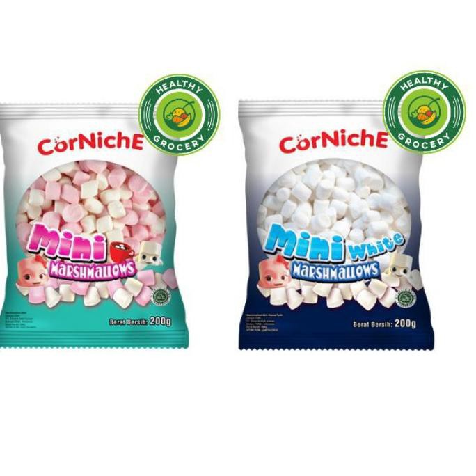 

(PROMO TERBARU) CORNICHE Mini Marshmallow Permen 200gr / Snow White / Pink White