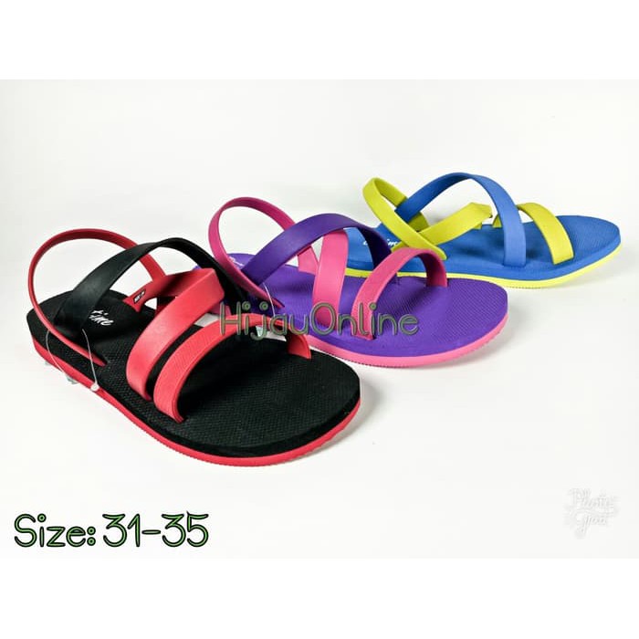 Sepatu Sandal Gunung Slop Anak Perempuan - Ontime - MINDY TEEN - 31- Black Red q4