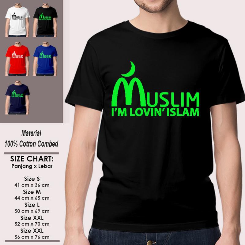 Kaos Dakwah Muslim Pria Lengan Pendek Keren SP-LSMSAK272 MUSLIM IM LOVEIN ISLAM VERSI 1 Islami Murah-1