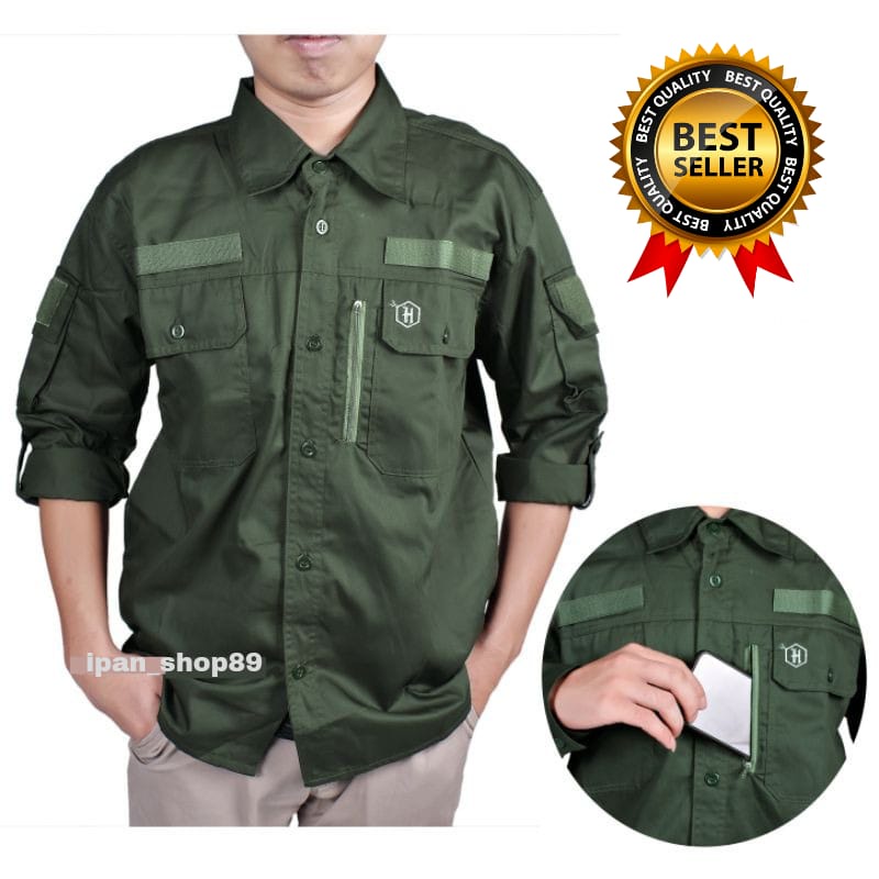 KEMEJA TACTICAL PRIA HEXAGON LENGAN PANJANG/KEMEJA LAPANGAN/KEMEJA TACTICAL/KEMEJA CASUAL