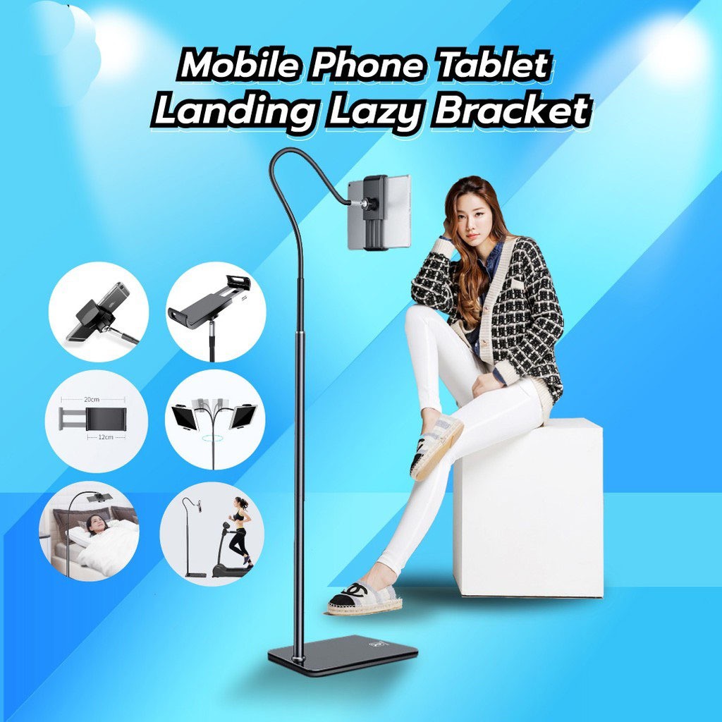 Lazypod Lantai Phone Tablet Holder Lazy Pod Mobile Floor Stand - Landing Lazy Bracket (Tinggi 1,4 M)