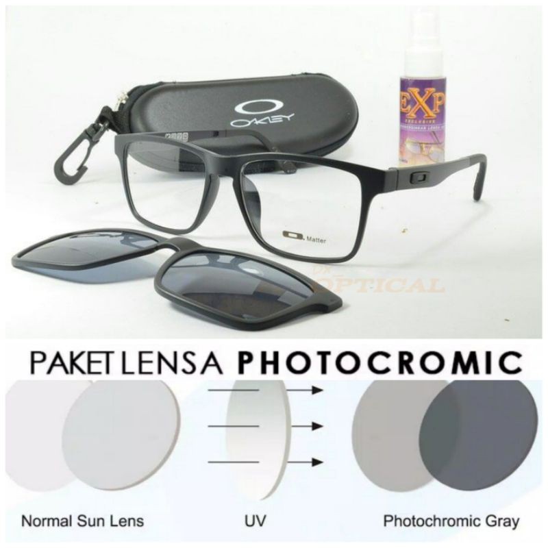 PAKET PHOTOCROMIC | CLIP ON 8008 | Frame Kacamata Sporty | Kacamata Super