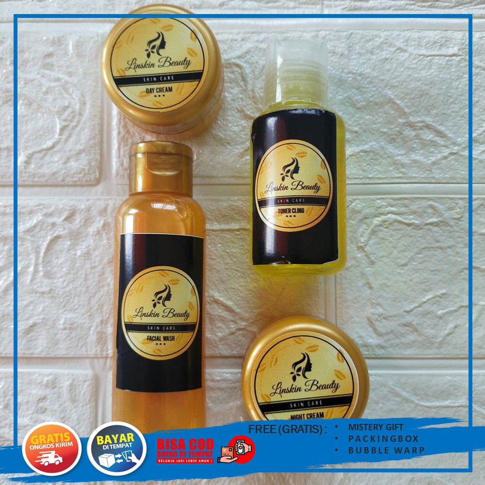 Linskin beauty skincare Paket All in One Perawatan Cream Pemutih Wajah Glowing