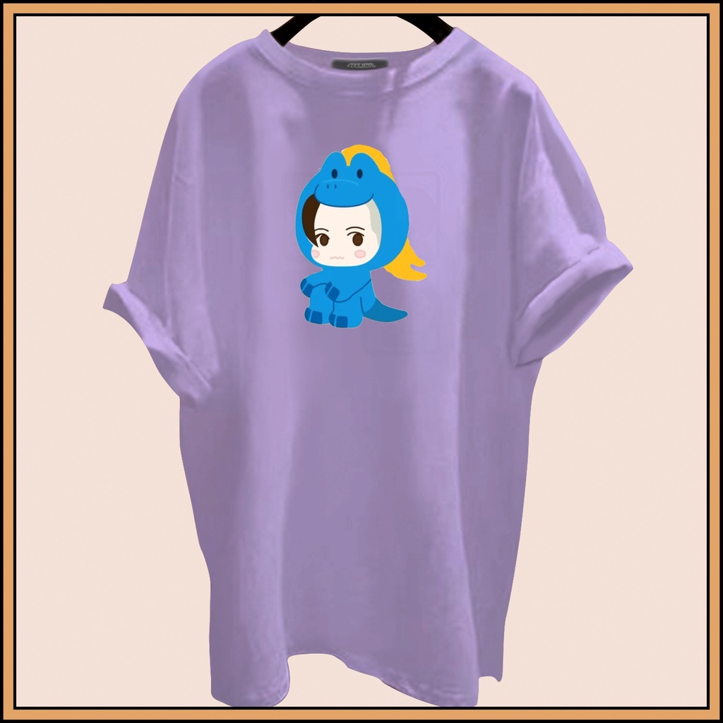 CALVIERO SHOP - BAJU KAOS ATASAN WANITA BLUE DINO PRINT