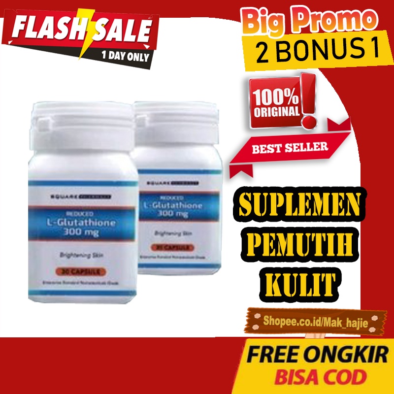( COD ) L-GLUTATHIONE 350MG BRIGHTENING SKIN ISI 30 CAPSULE SUPLEMEN PEMUTIH BADAN ORIGINAL 100%