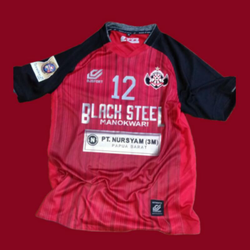 JERSEY BLACKSTEEL MANOKWARI AFF FUTSAL CLUB 2019 FULL NAMESET & PATCH