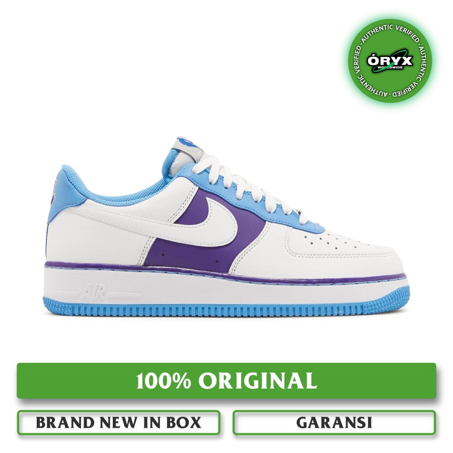 Nike Air Force 1 '07 LV8 EMB NBA Lakers 75th Anniversary White / Coast / Field Purple (DC8874-101) 1