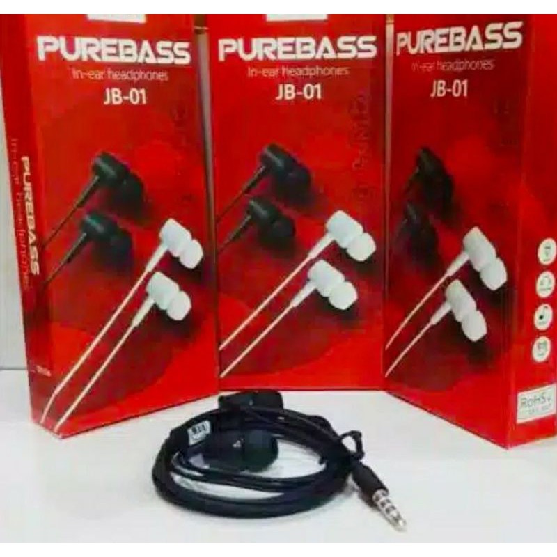 Headset Pure Bass | Headset Branded JB01 | Handsfree Bass OK Suara Bagus