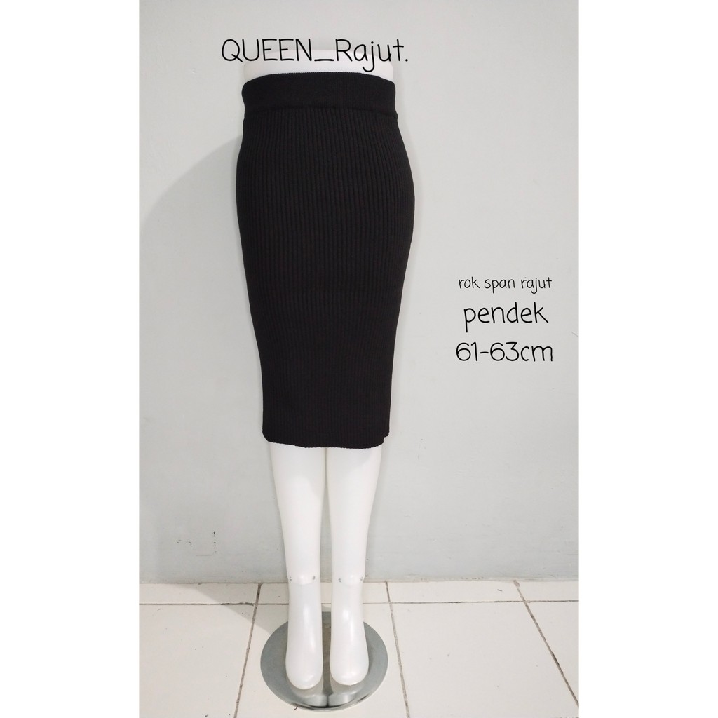 ROK SPAN RAJUT PENDEK 61-63CM PREMIUM