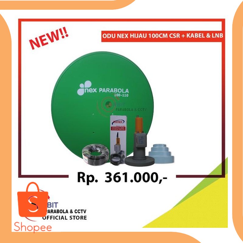 Jual limited stock PAKET ODU NEX PARABOLA HIJAU 100-110CM - LNB C KU-BAND Diskon