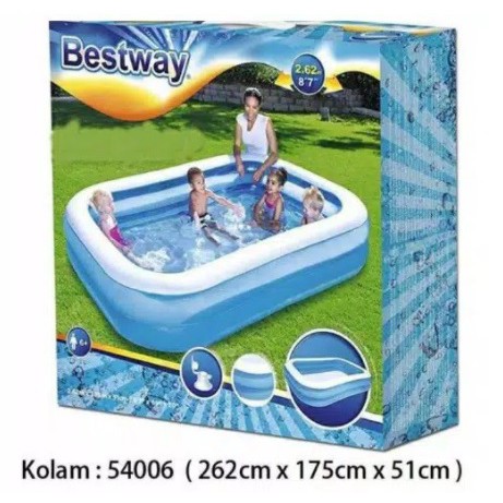 KOLAM RENANG BESTWAY 54005 dan 54006 201 cm dan 262X175X51 CM KOLAM RENANG JUMBO KOLAM RENANG ANAK ANAK BERENANG