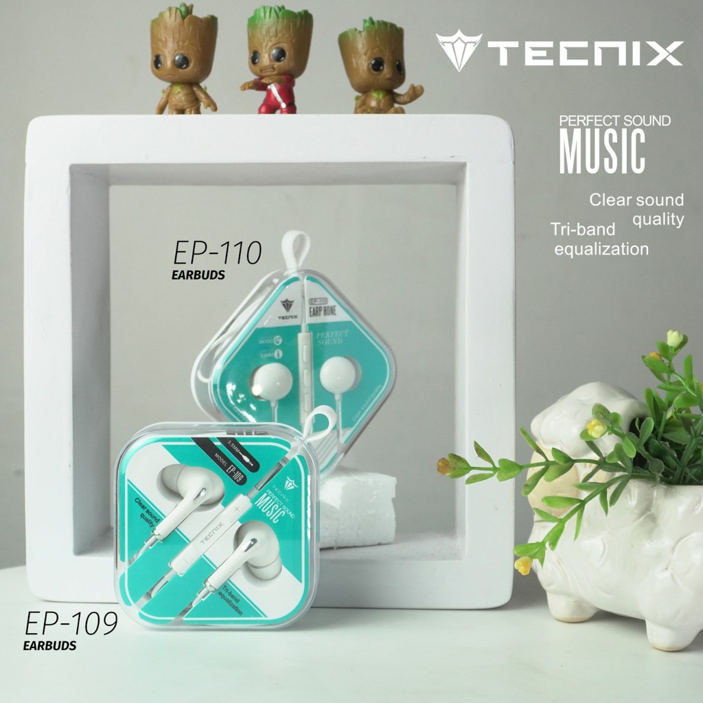 TECNIX EP-110 EARPHONE HEADSET CABLE LENGTH 1.2M ORIGINAL GARANSI RESMI