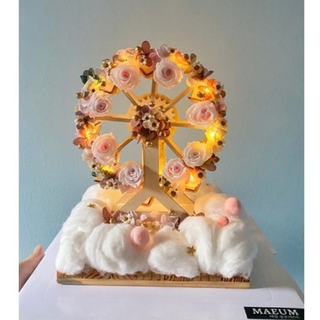 Maeum Enchanted Ferris Wheel | Preserved Flower Aesthetic Night Lamp Decoration | Dekorasi Lampu Tid