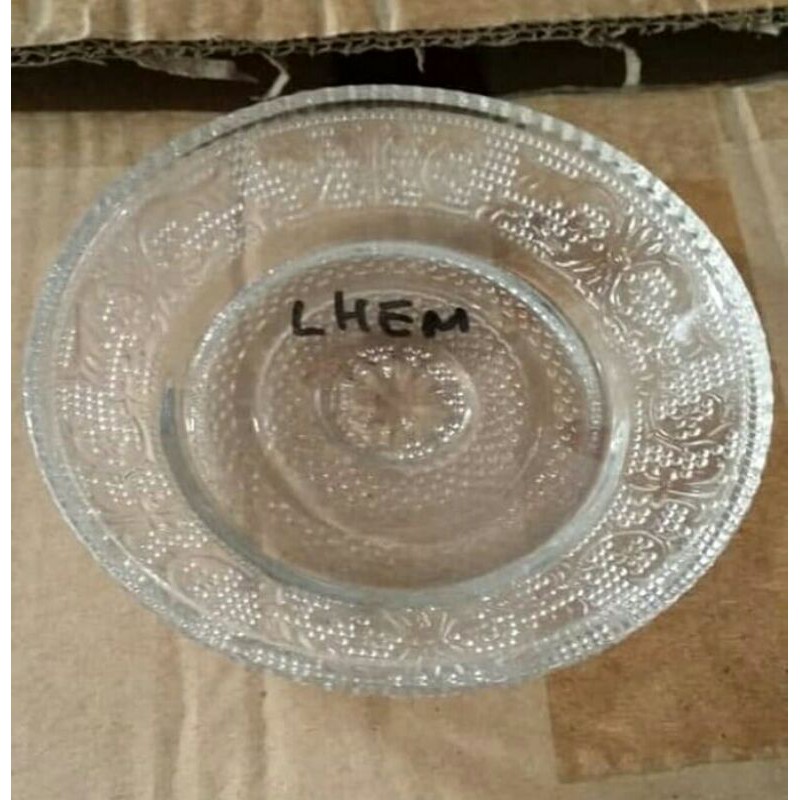 Piring Lepek Kaca 15 cm | Piring Ceper Bening | Tatakan Gelas Kaca | Piring Kecil Datar