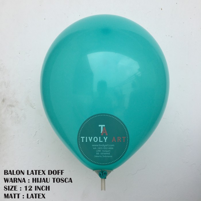 Balon Latex Doff Hijau Tosca / Balon Doff Hijau Tosca Termurah