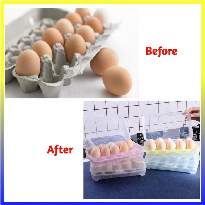 ND - TEMPAT BOX TELUR 15 SEKAT / KOTAK BOX ORGANIZER TELUR  - random