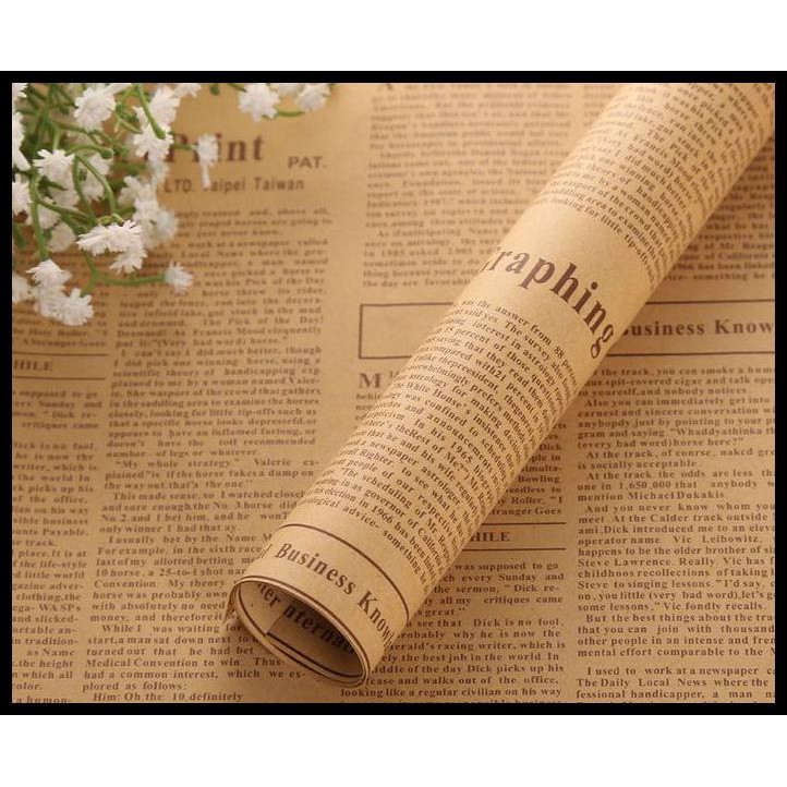 

KERTAS KADO MOTIF VINTAGE MAGAZINE KORAN KOREA PLASTIK BUNGA FLOWER