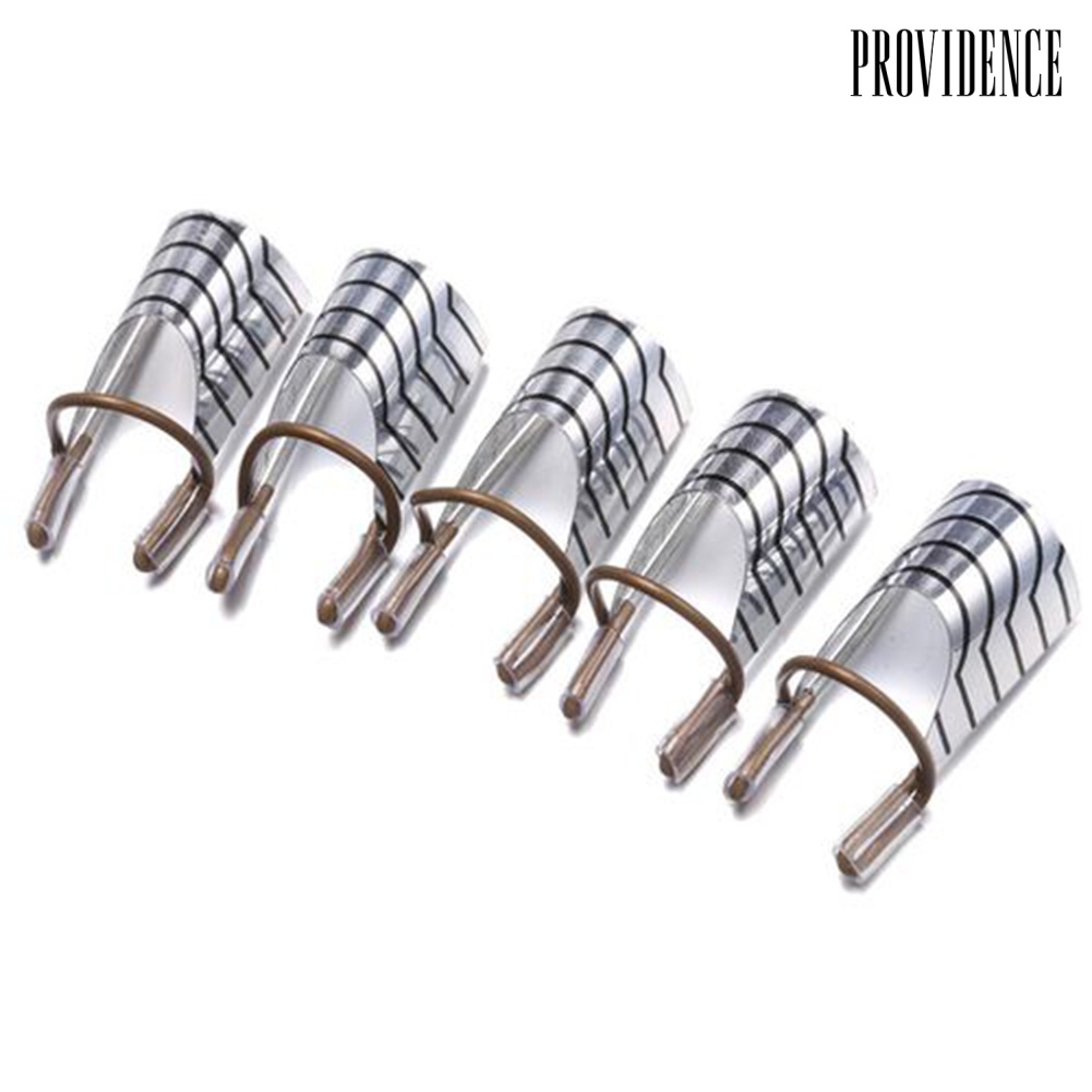 Providence 5Pcs Women Reusable Aluminum UV Gel Acrylic Tips Nail Art Extension Guide Forms