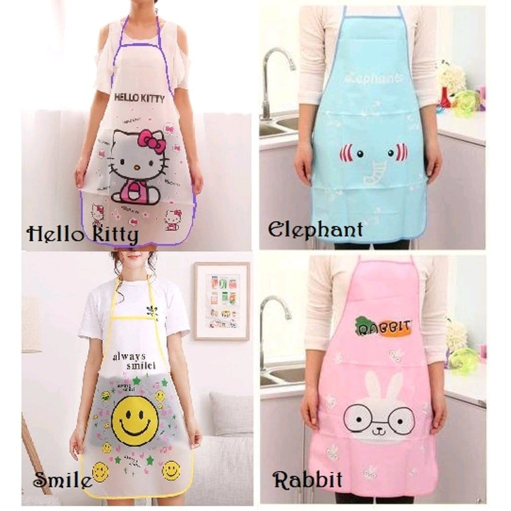 LS 035 - Celemek Masak Anti Air Apron Waterproof Celemek Karakter