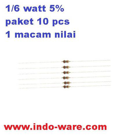 R Resistor 20 Ohm 1/6 Watt 5% Paket 10 Pcs Inwer3554 Kualitas Baik