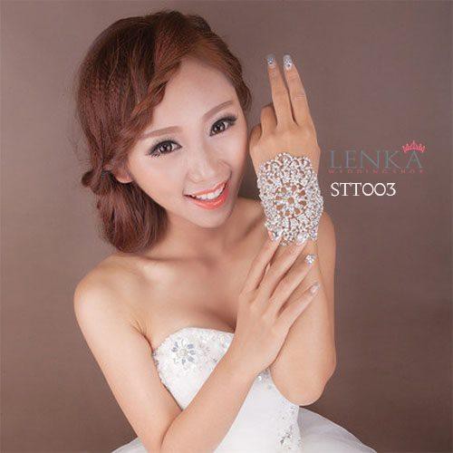 [READY STOCK] HIASAN TANGAN PENGANTIN SARUNG TANGAN CRYSTAL MODERN STT003