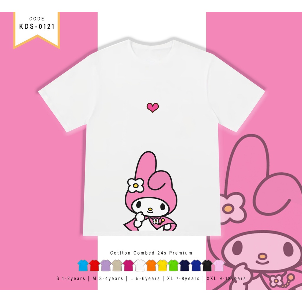 T-SHIRT KIDS / KAOS ANAK-ANAK BERGAMBAR MELODY / CUSTOM TEE / MURAH / ATASAN ANAK PEREMPUAN