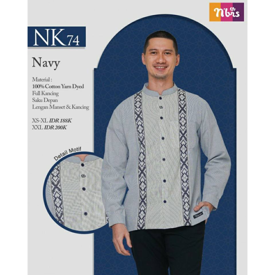 Nibras Promo Baju Koko Pria Dewasa Lengan Panjang NK 74