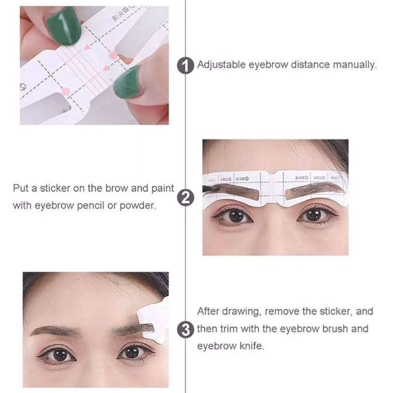 24 PAIRS EYEBROW STENCIL, PROFESSIONAL CARD TEMPLATE EYEBROW STICKER TOOL, DRAW PERPECT EYEBROW