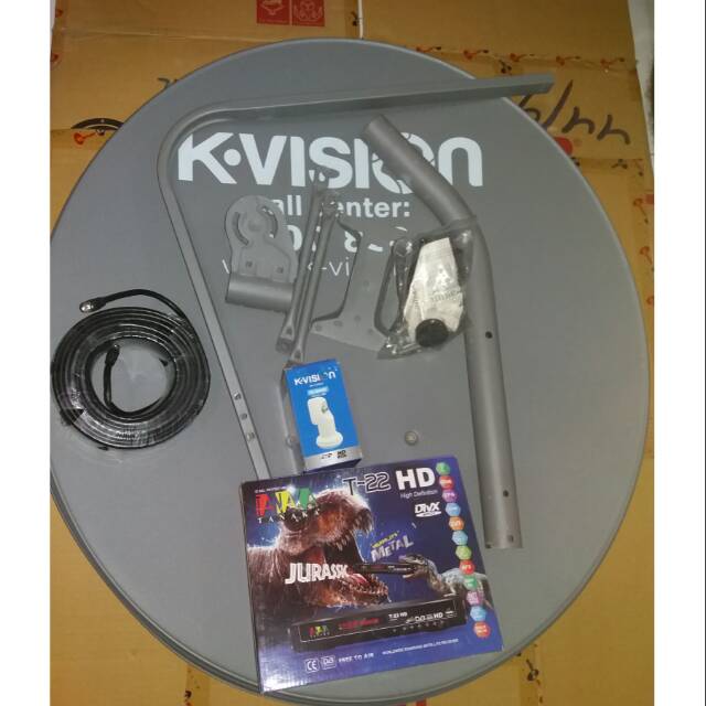 Antena parabola ninmedia 75cm k-vision lengkap receiver tanaka jurasdic metal