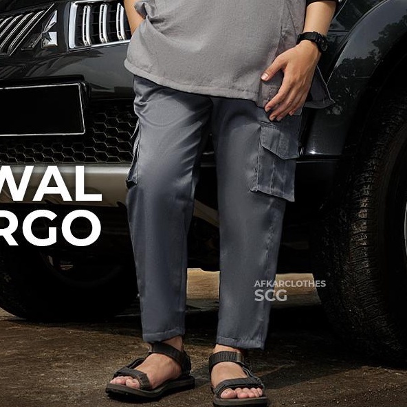 Celana Sirwal Panjang kantor Pria Dewasa Joger katun pensil Slimfit Cargo Muslim Premium Murah AFKAR