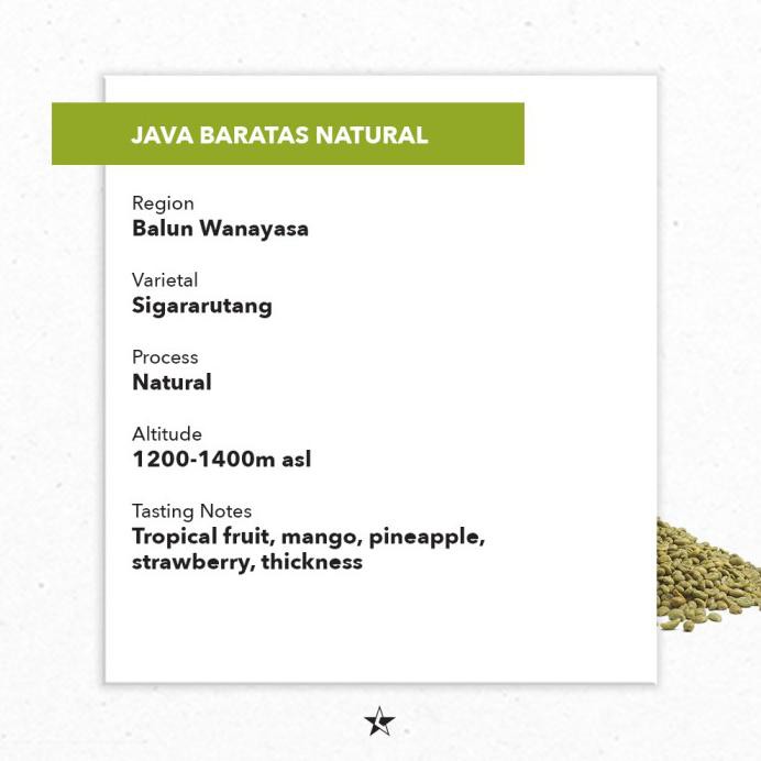 

ARABICA GREEN BEANS - JAVA BARATAS NATURAL BY BRIGHT JAVA - 1KG