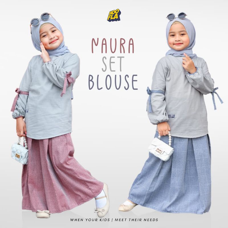 Hoofla Kids Setelan Naura Set Blouse & Rok Anak Perempuan Hoofla Kids/ Baju Blus Anak Muslimah