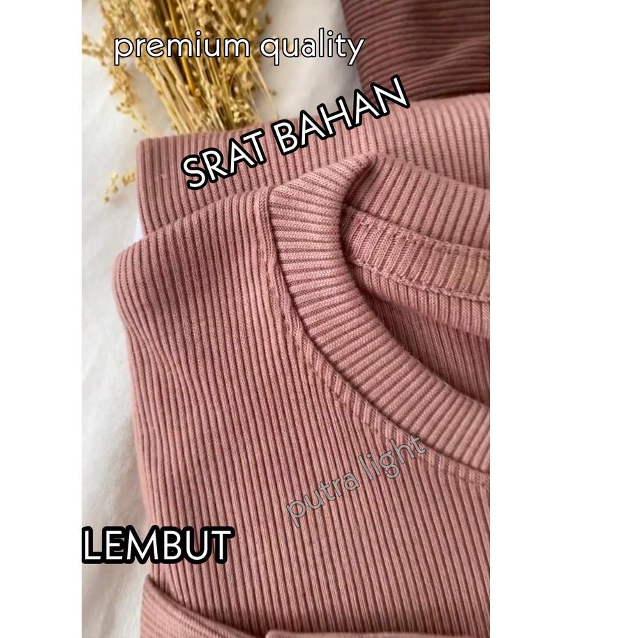 SHOPEE MALL 02 KAOS RIB  PREMIUM /grosiran KAOS WANITA LENGAN PANJANG/KAOS MURAH/KAOS PROMO rajut/ka