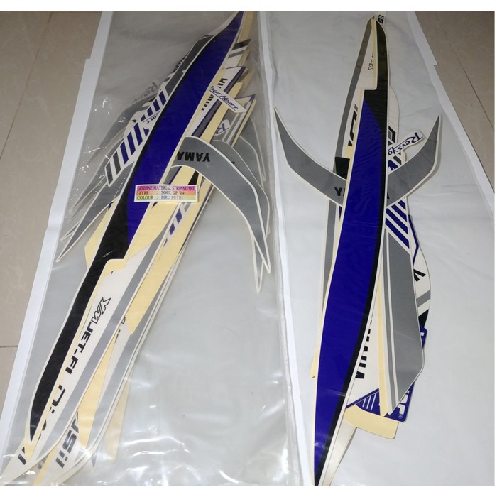 Striker Motor Bodi /  Stiker Bodi & Lis Body & Striping Mio Gt GP 2014 Biru Putih