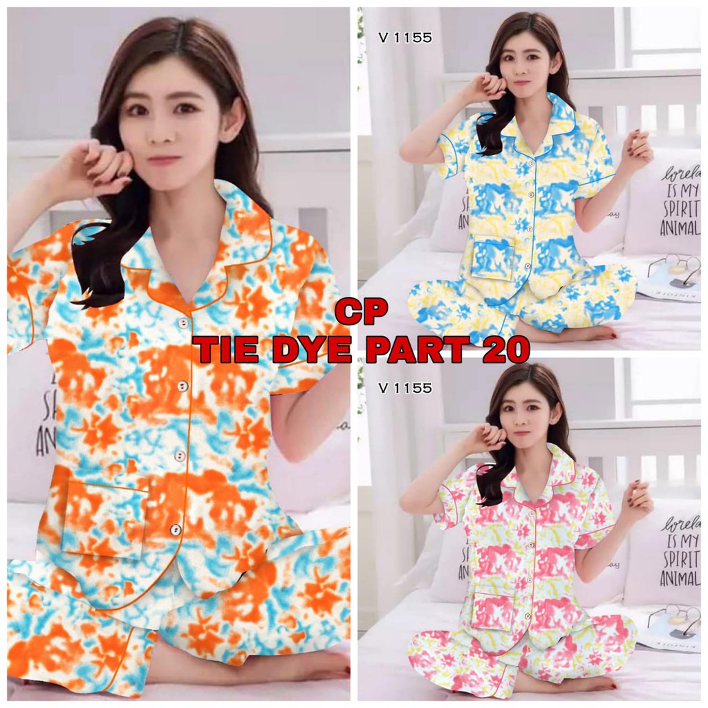 Dtree.baju tidur piyama dewasa cp tie dye pt20 / baju tidur dewasa cp katun eropa