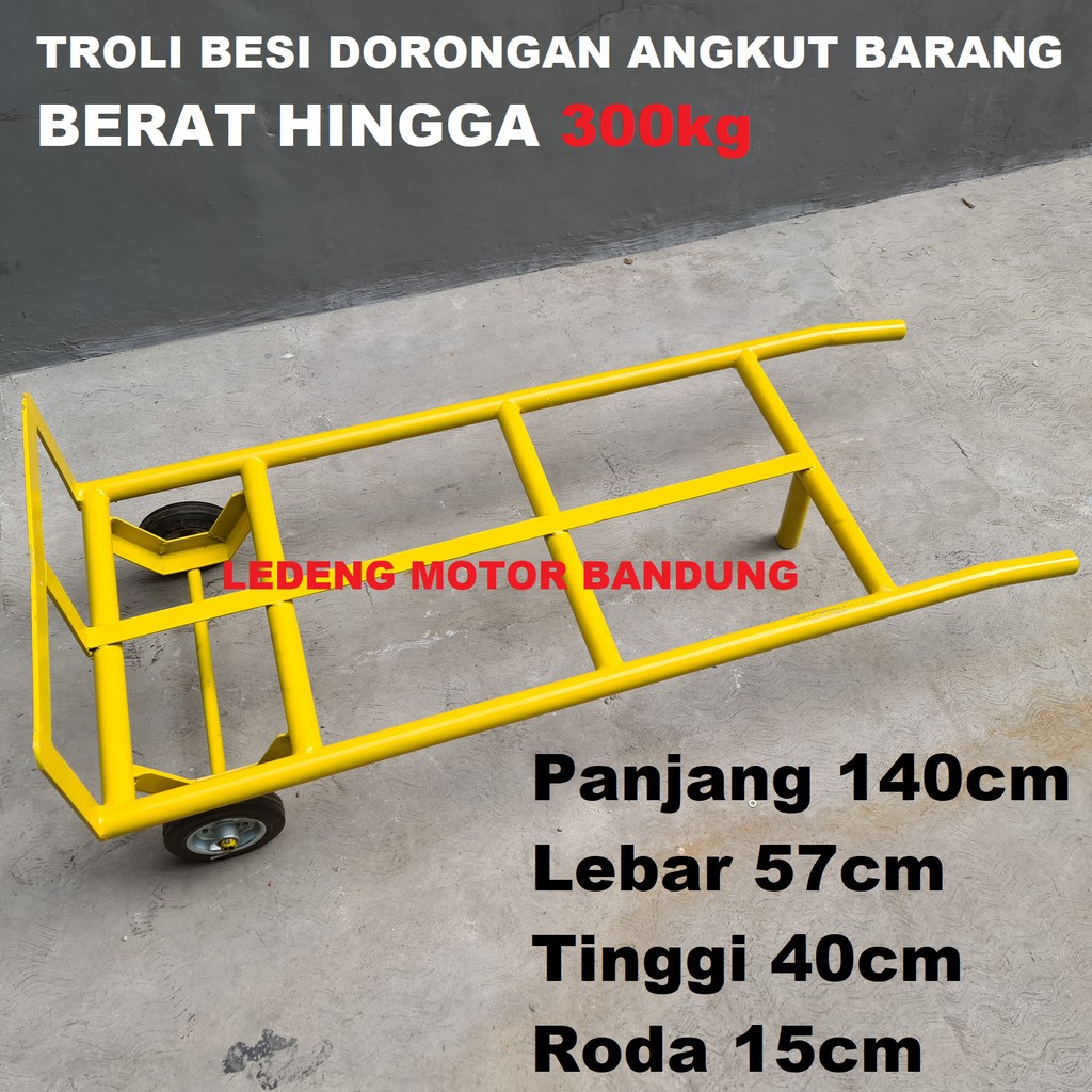 Troli Besi Dorongan Angkut Barang 300kg Hand Trcuk Trolley Roli Dorong