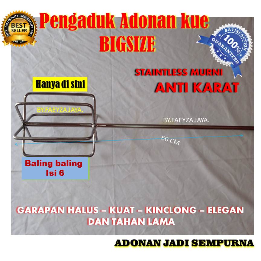(60CM) ALAT PENGADUK ADONAN KUE MARTABAK PUKIS MATA BOR KINCIR PENGOCOK ADONAN SEMEN CAT DLL