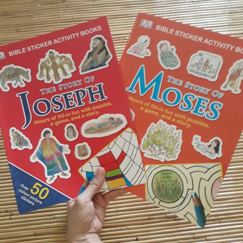 DK The Story of Joseph Bible Sticker Activity Book Puzzle Moses Story Buku Aktivitas Stiker Mewarnai