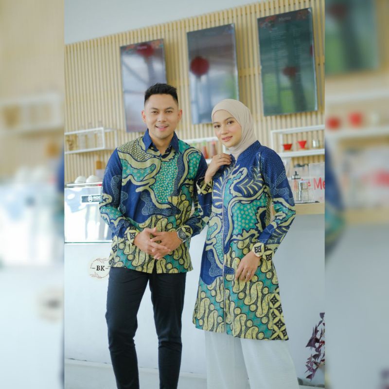 BAJU BATIK COUPLE COUPEL TUNIK KEMEJA SARIMBIT PASANGAN KAPELAN SERAGAM KERJA KAPEL PREMIUM TERBARU