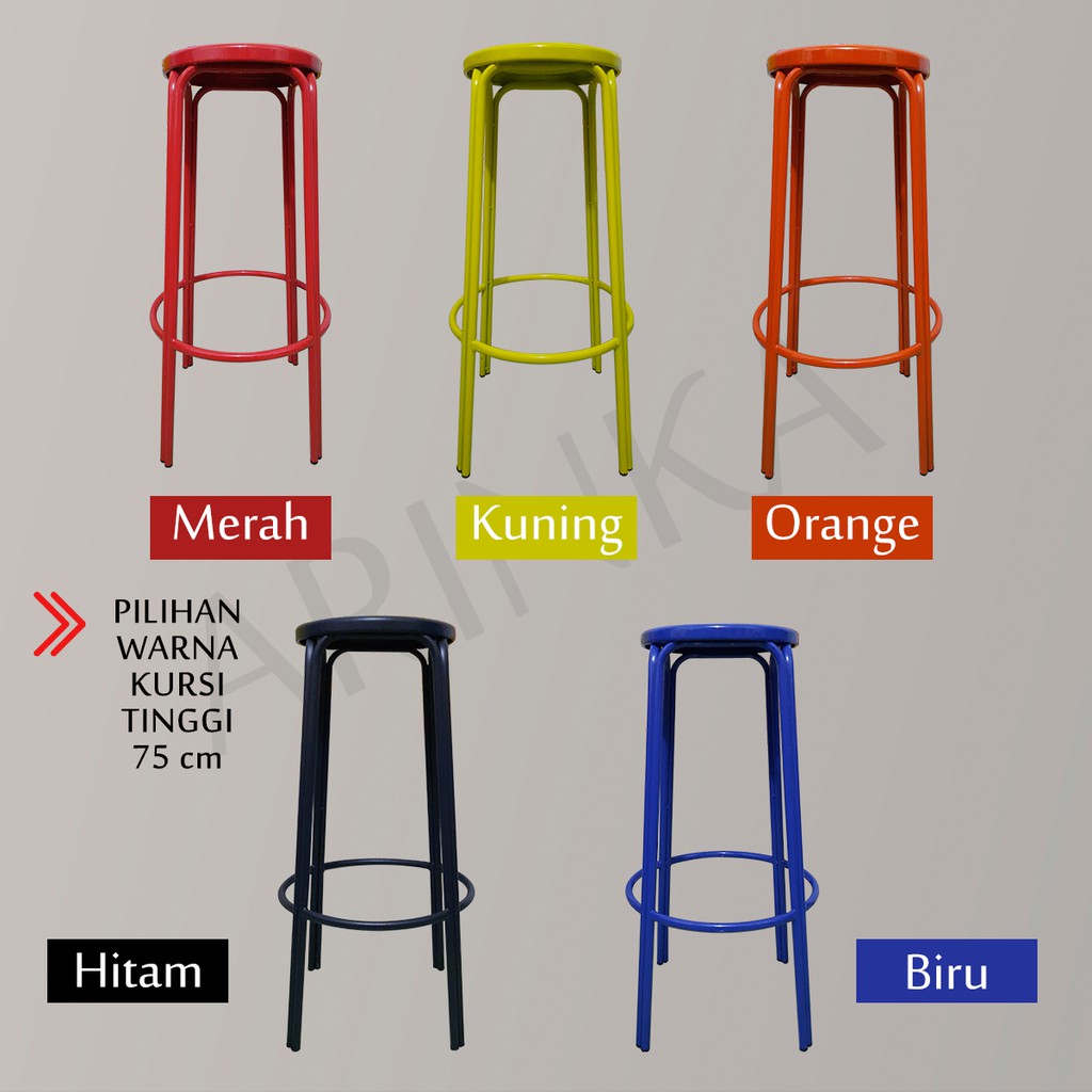 Kursi Bakso Besi Kursi Bar kursi Bulat Kursi Tinggi 48 & 75 cm-Kursi Tinggi 75 cm