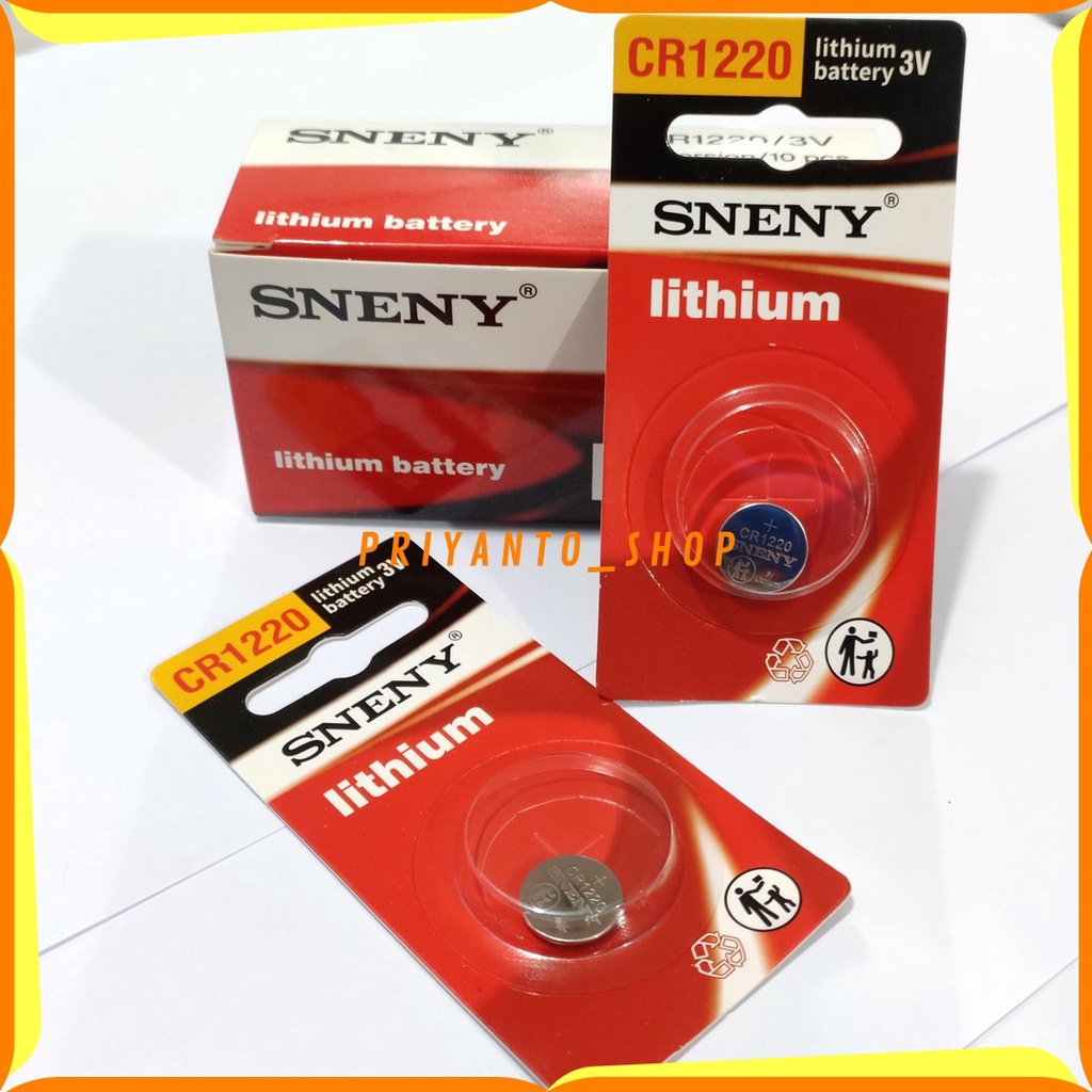 BATERAI SNENY LITHIUM 3V CR 1220 BATERAI KANCING CR1220 ASLI ORIGINAL