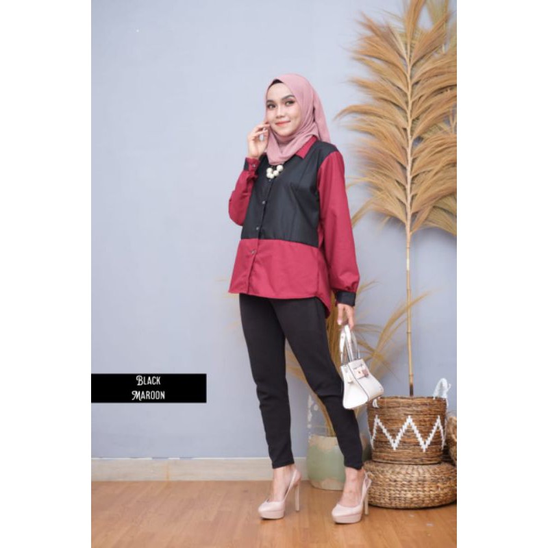 PROMO BLOUSE 2TONE TOYOBO JUMBO XL-XXL