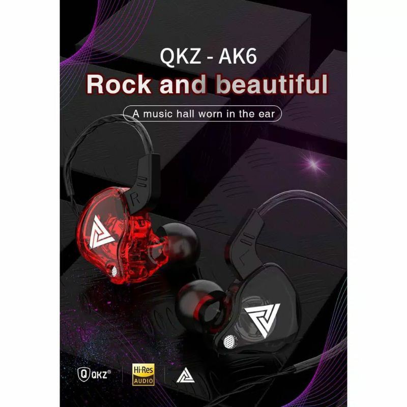 Headset QKZ AK6 original HIFI stereo BASS music telfon Sport gaming daily earphone with mic-5