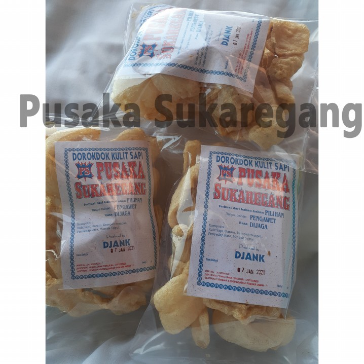 

Kerupuk Dorokdok Kulit Sapi Kecil oleh-oleh khas Garut