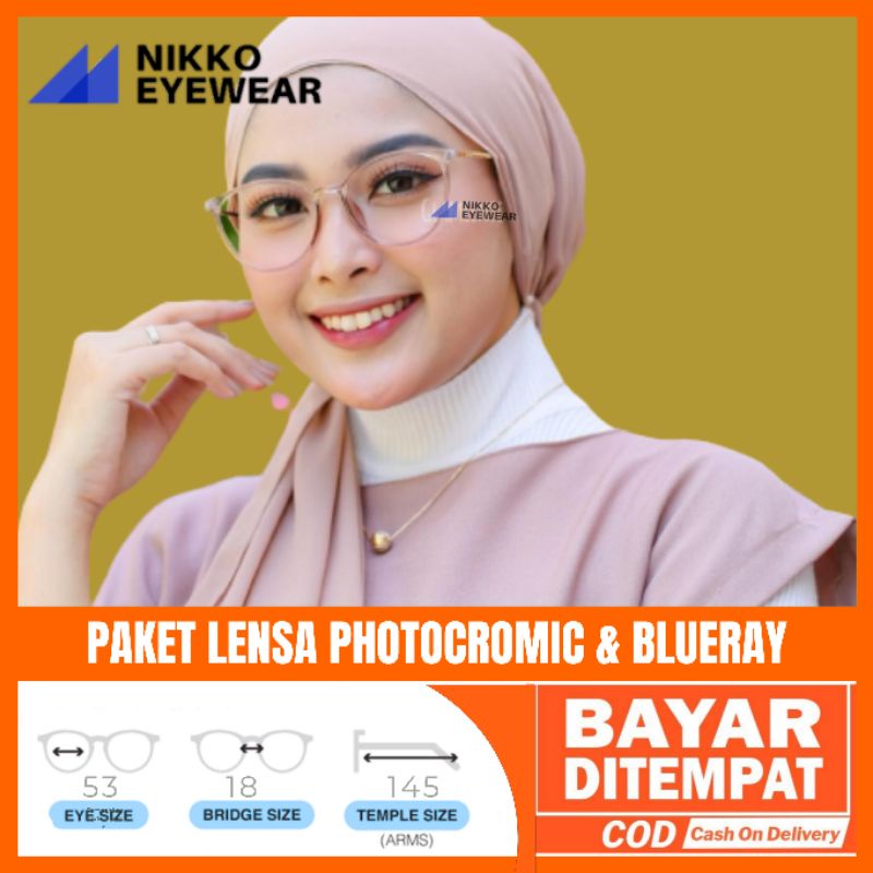 Paket Kacamata 8184 Lensa Photocromic Blueray