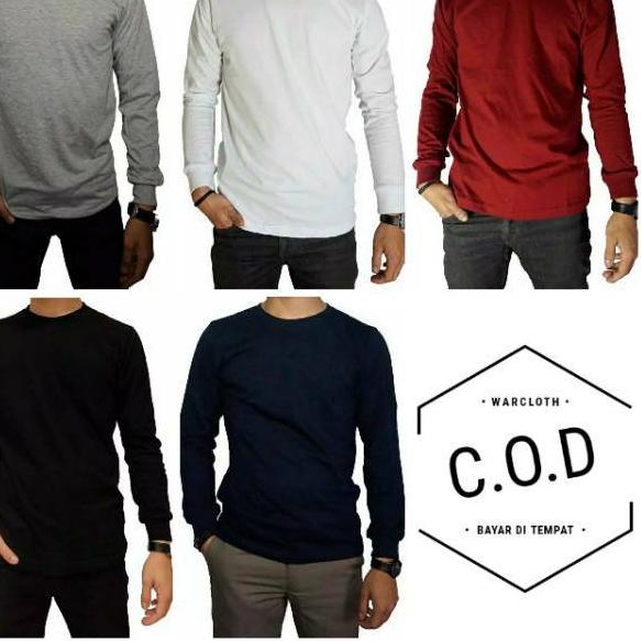 KAOS LENGAN PANJANG - KAOS GAUL PRIA - KAOS POLOS BANYAK WARNA