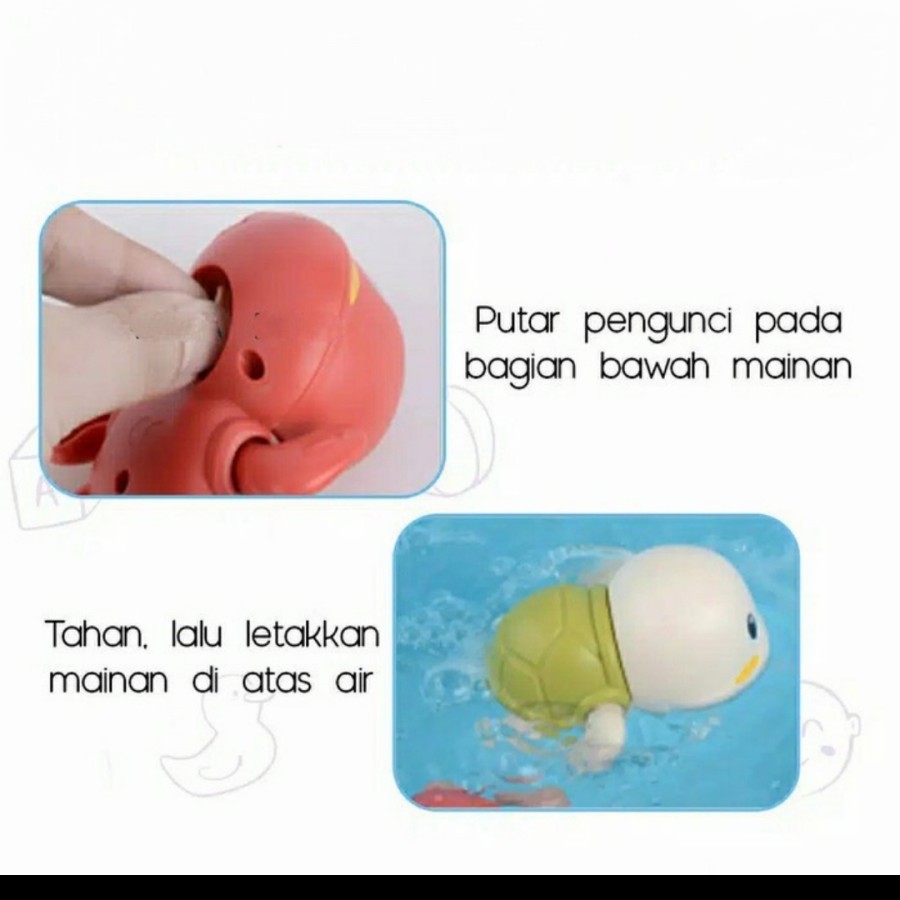 Kura Kura berenang mainan mandi anak bayi water toys bathtub edukasi